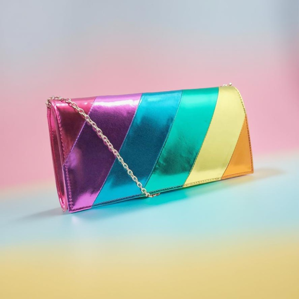 Celebrate Pride Month W/ the Super Cute Aurora Rainbow Shoulder Clutch Bag